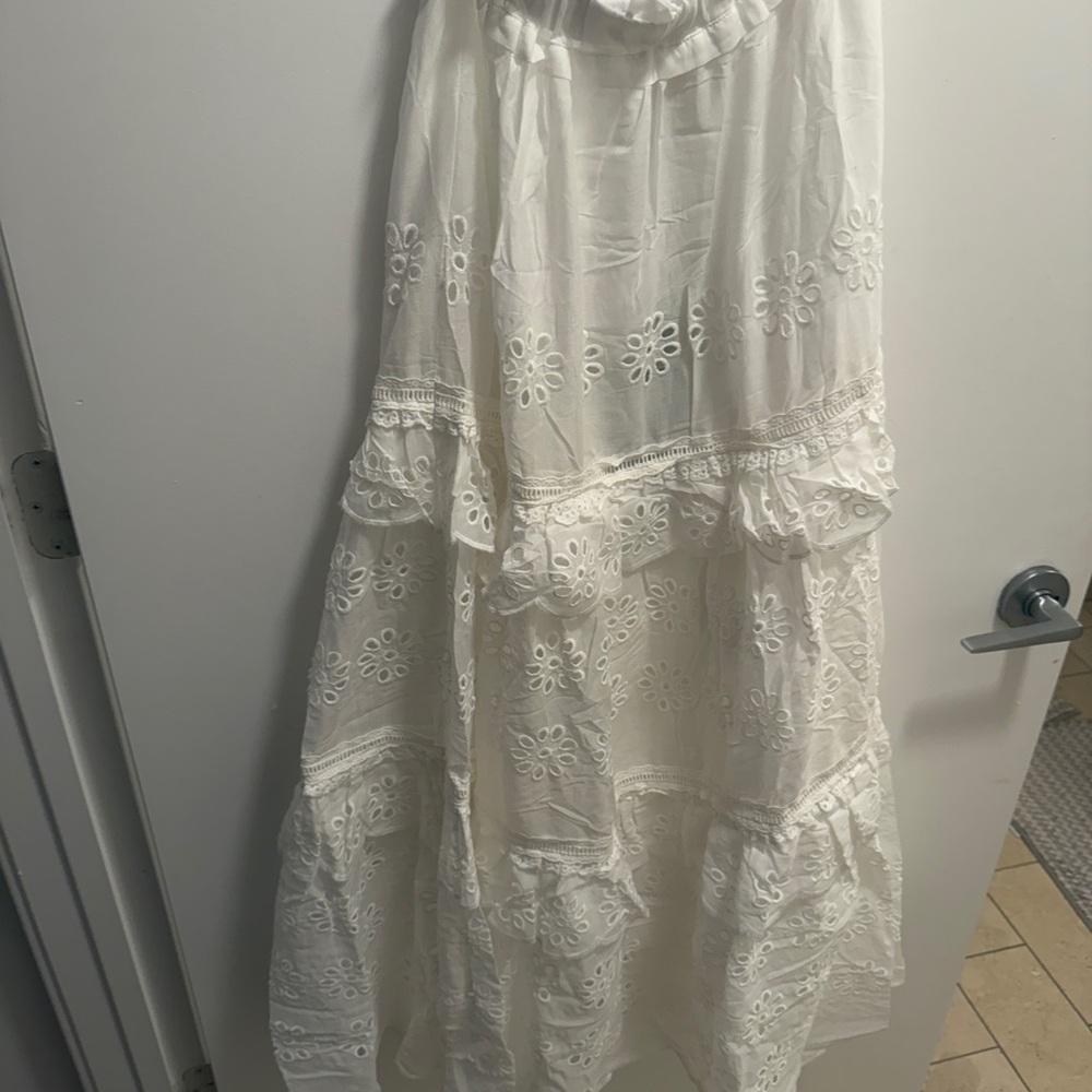 NWT Farm Rio Eyelet Cotton Ruffle Maxi Skirt - Picture 5 of 8